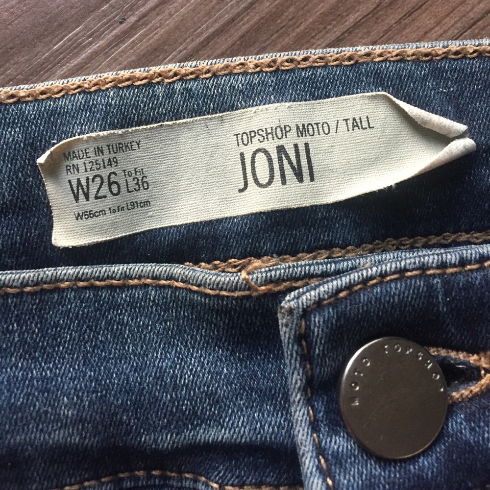 Topshop tall Moto Joni Jeans Blue high waisted